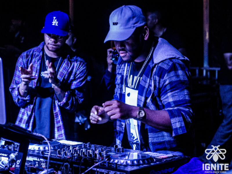 IGNITE Frosh 2016- Boi-1da and friend working the dj board onstage