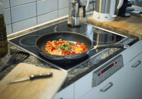Vegetables cooking in pan