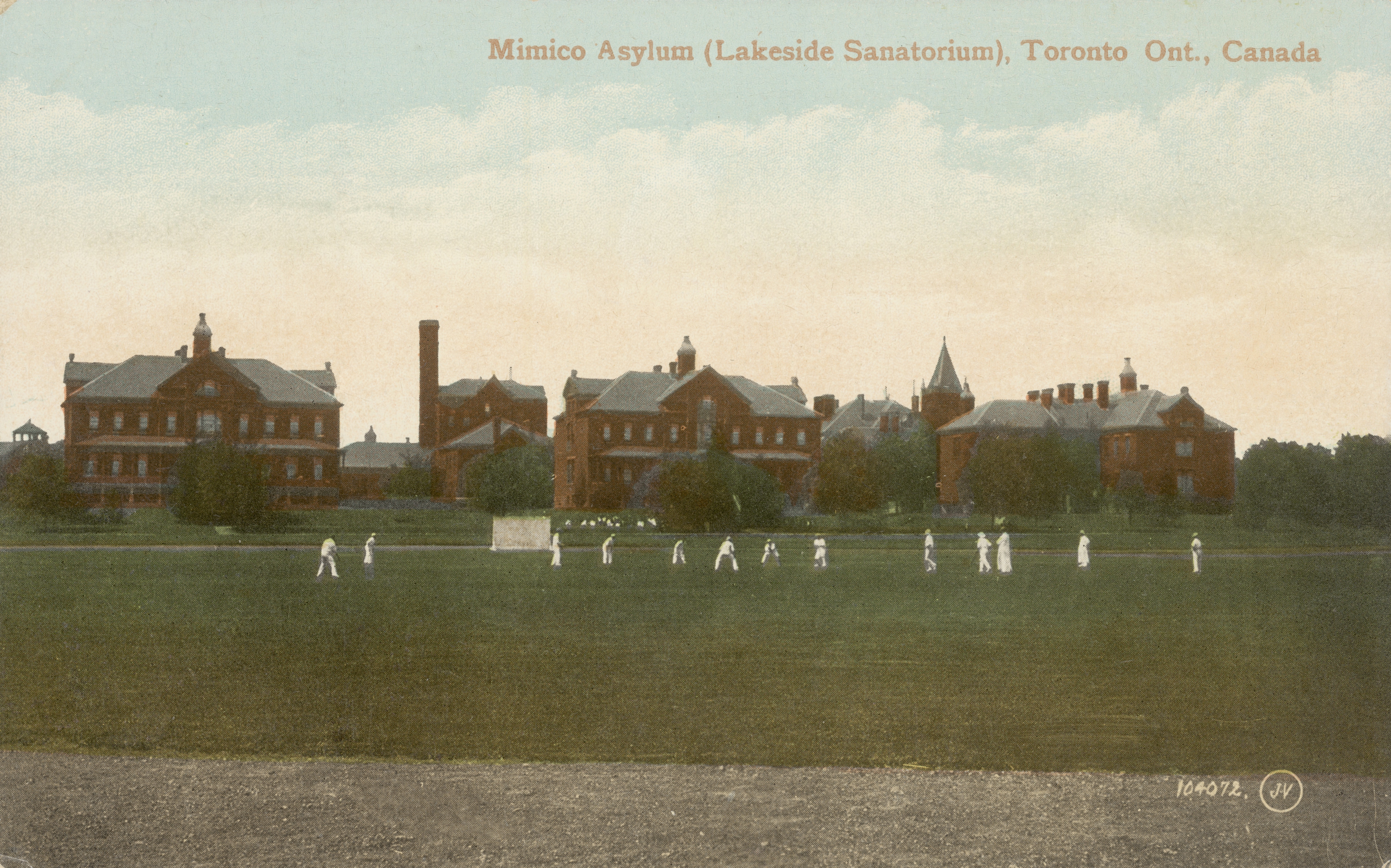 Mimico Insane Asylum postcard with location written on top right corner