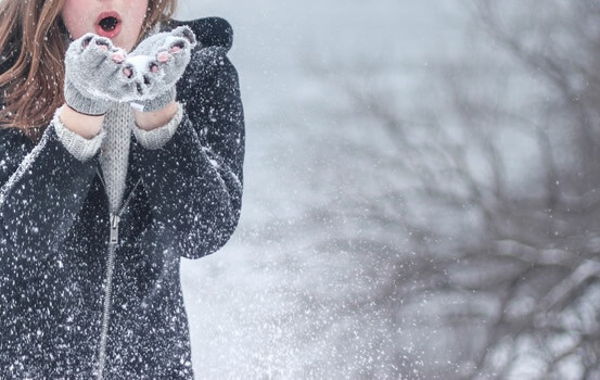 Girl in winter clothes