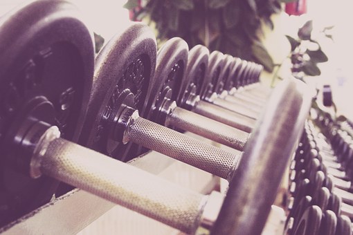 Weights on rack