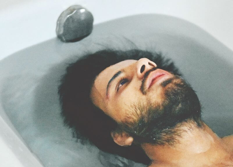 Man floating in water