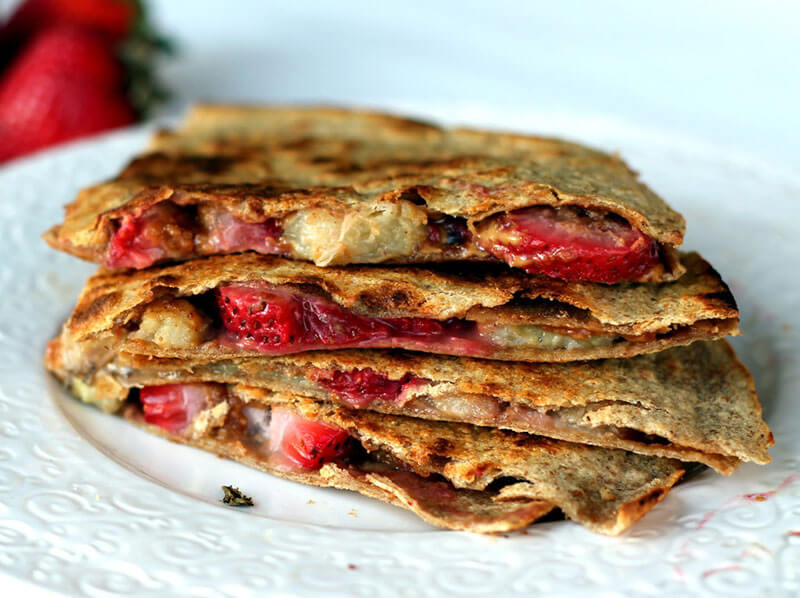 PB, Strawberry, Banana quesadilla