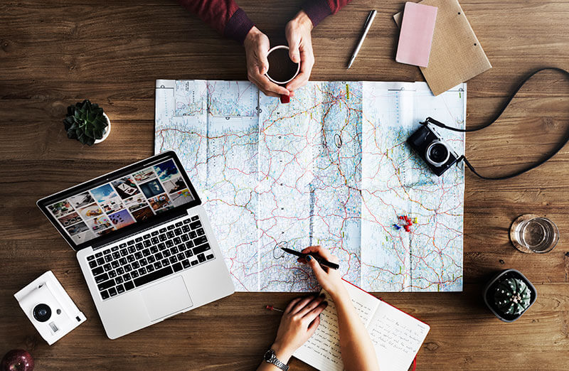 Map on desk