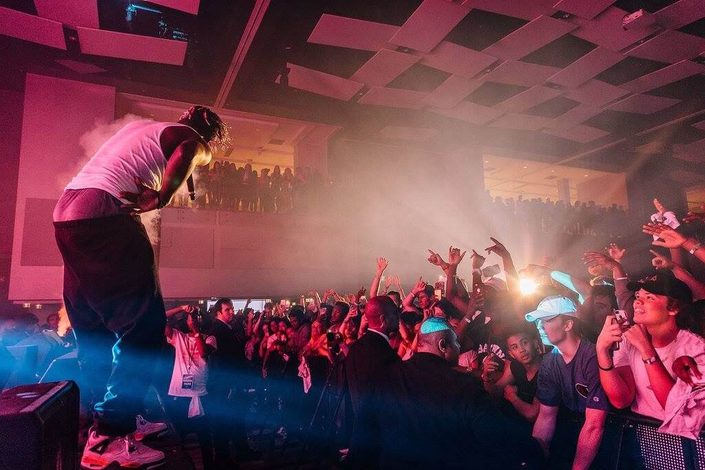 Lil Yachty on stage in front of crowd