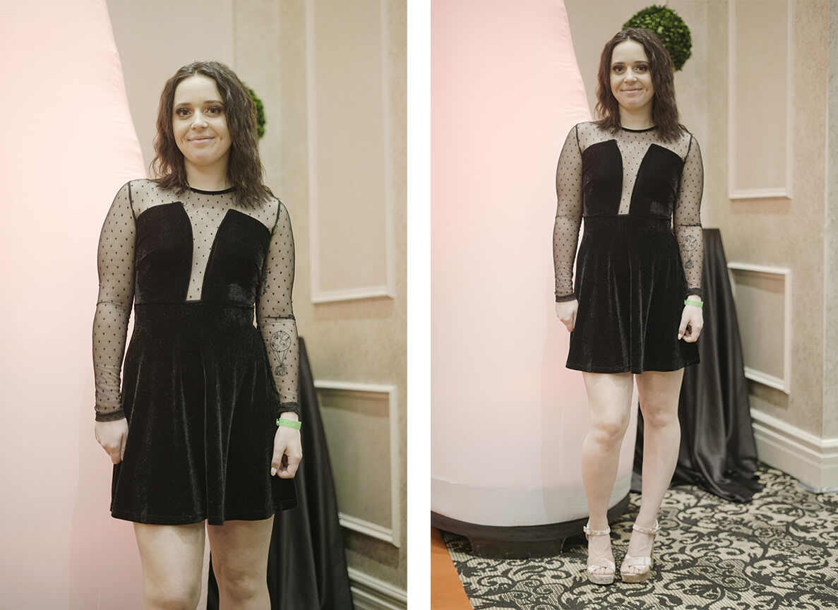 Young woman, student, poses at Gala