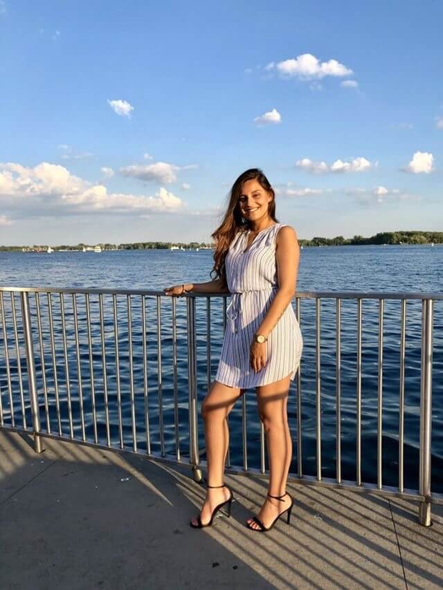 Humber student, Ashlee Ramjass, poses for photo by Lake Ontario,