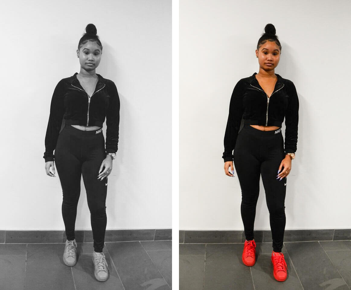 student poses for street styles 