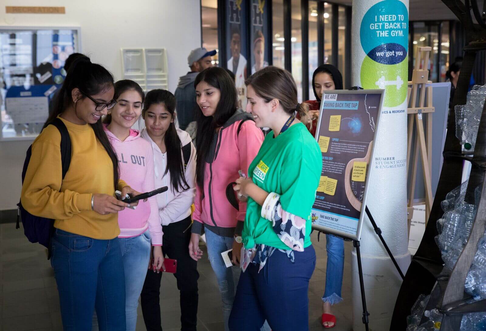 students engaging with Sustainability office