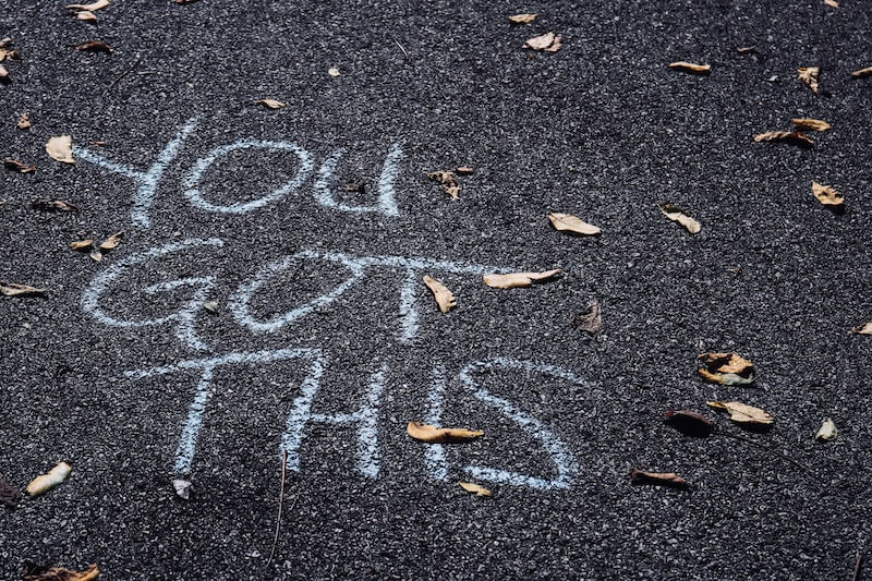 Pavement with you got this written in chalk