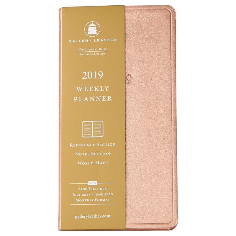 Pink 2018-2019 leather pocket agenda