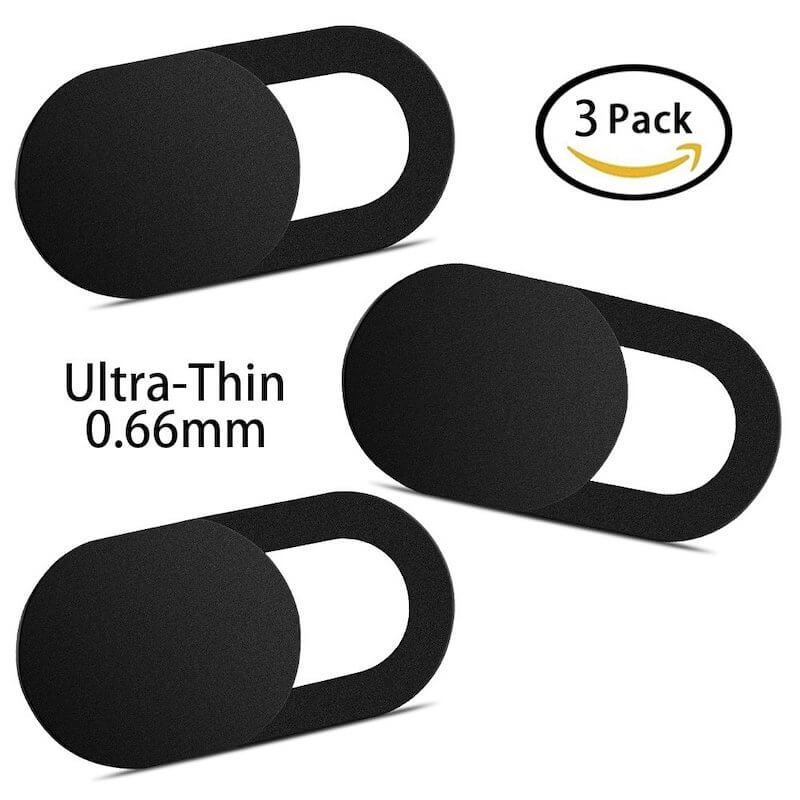 3 black webcam covers