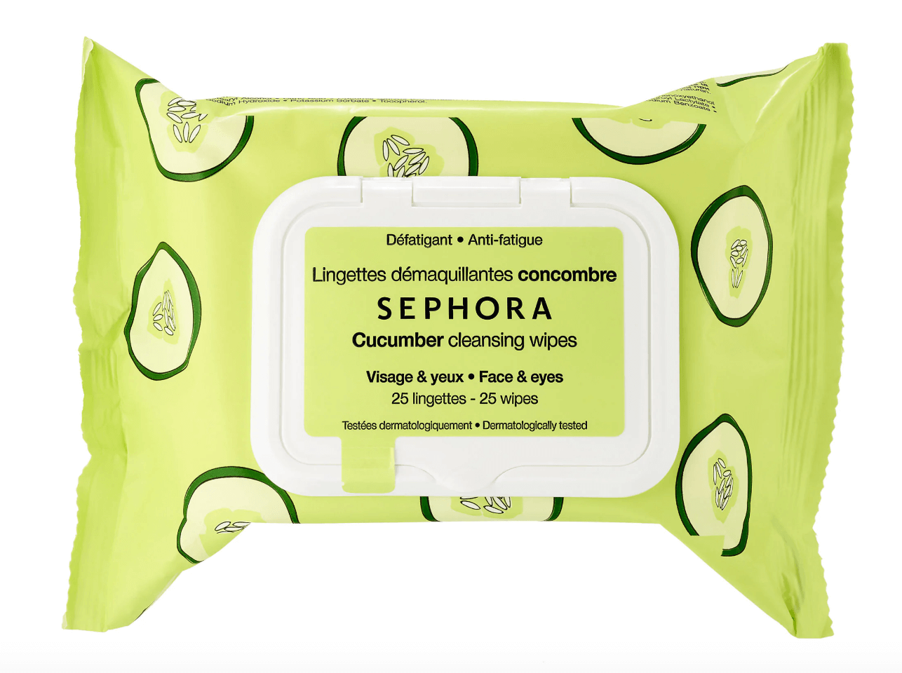 Flatlay of Sephora Cleansing and Exfoliating Face wipes