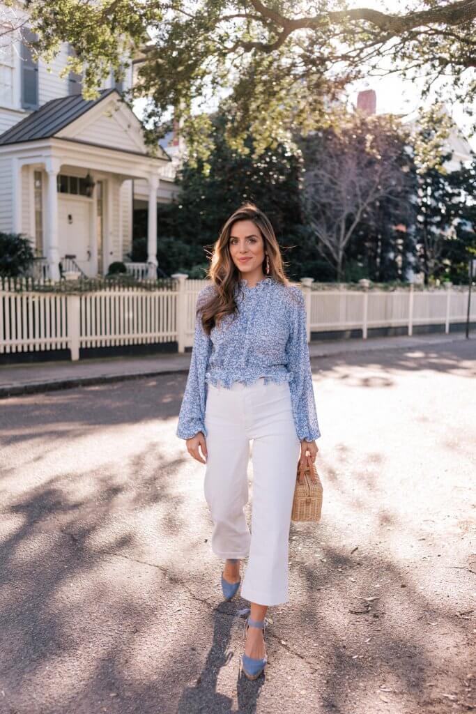 Woman on residential street.