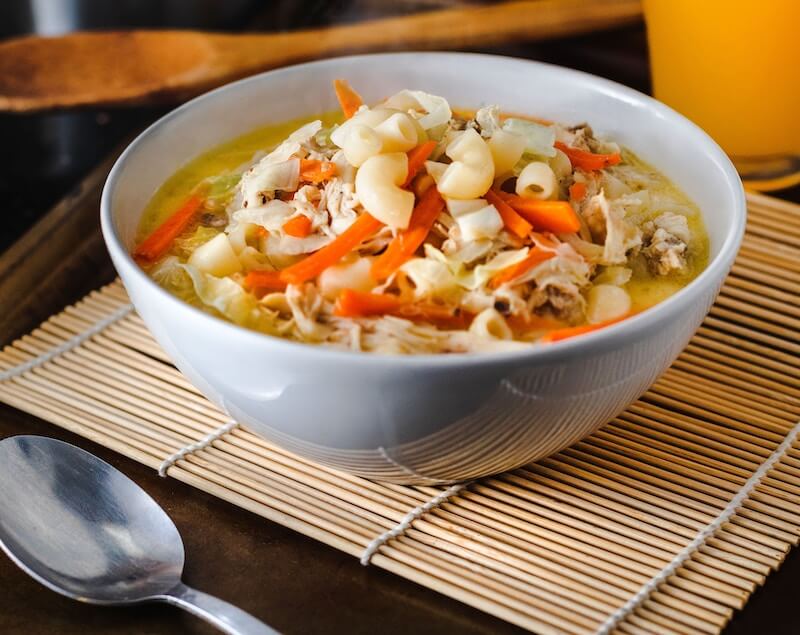 bowl of chicken noodle soup