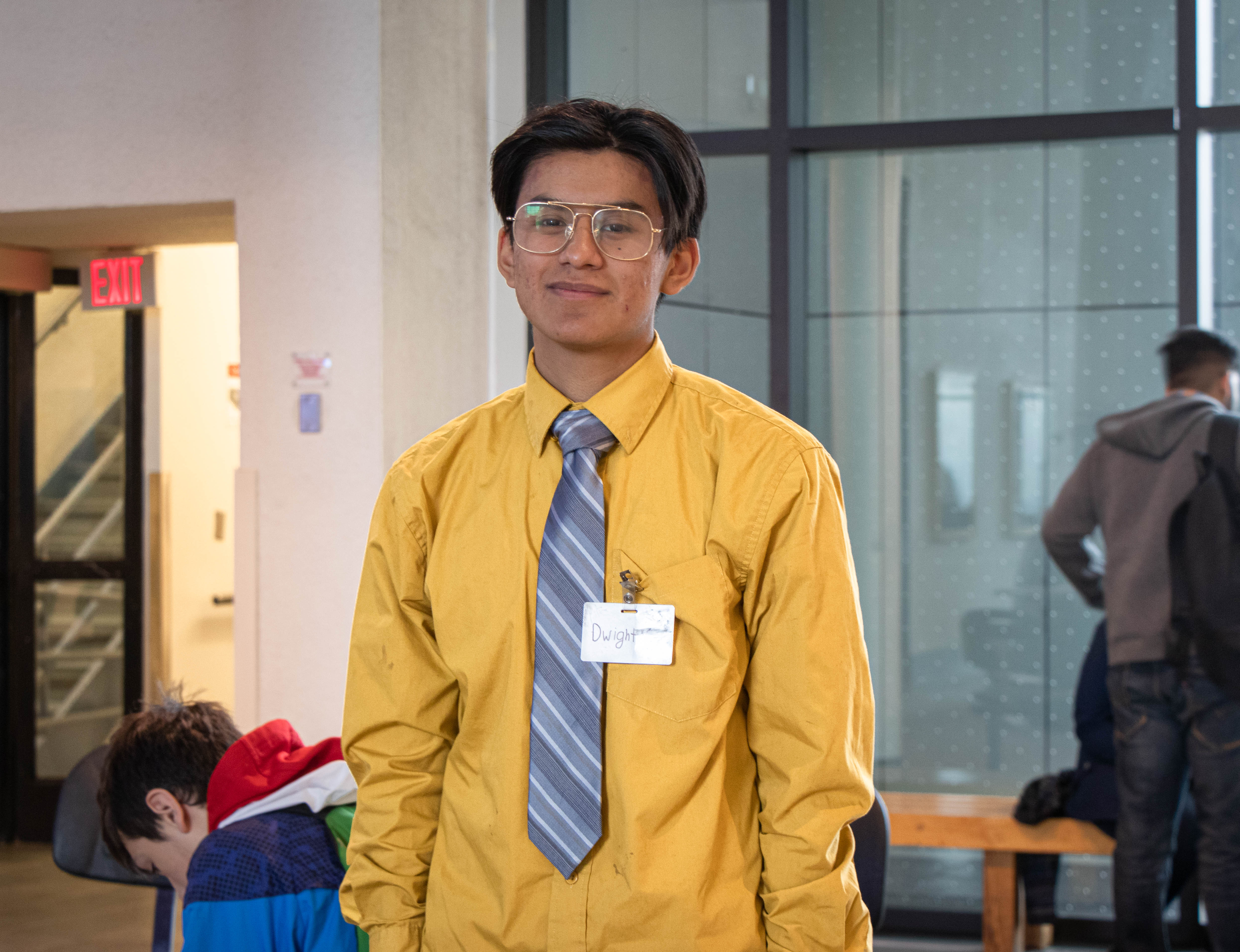guy poses at Dwight from The Office