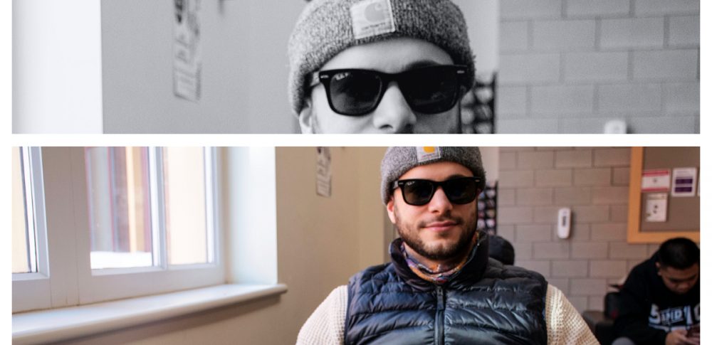 Devan Diamond sitting in chair with sunglasses