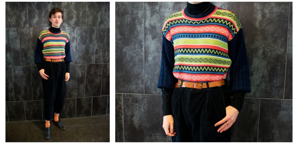 Robin de Heer in a colourful sweater