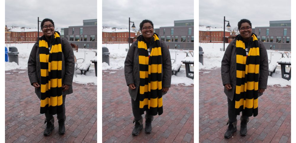 Tamaya Henry with yellow and black scarf