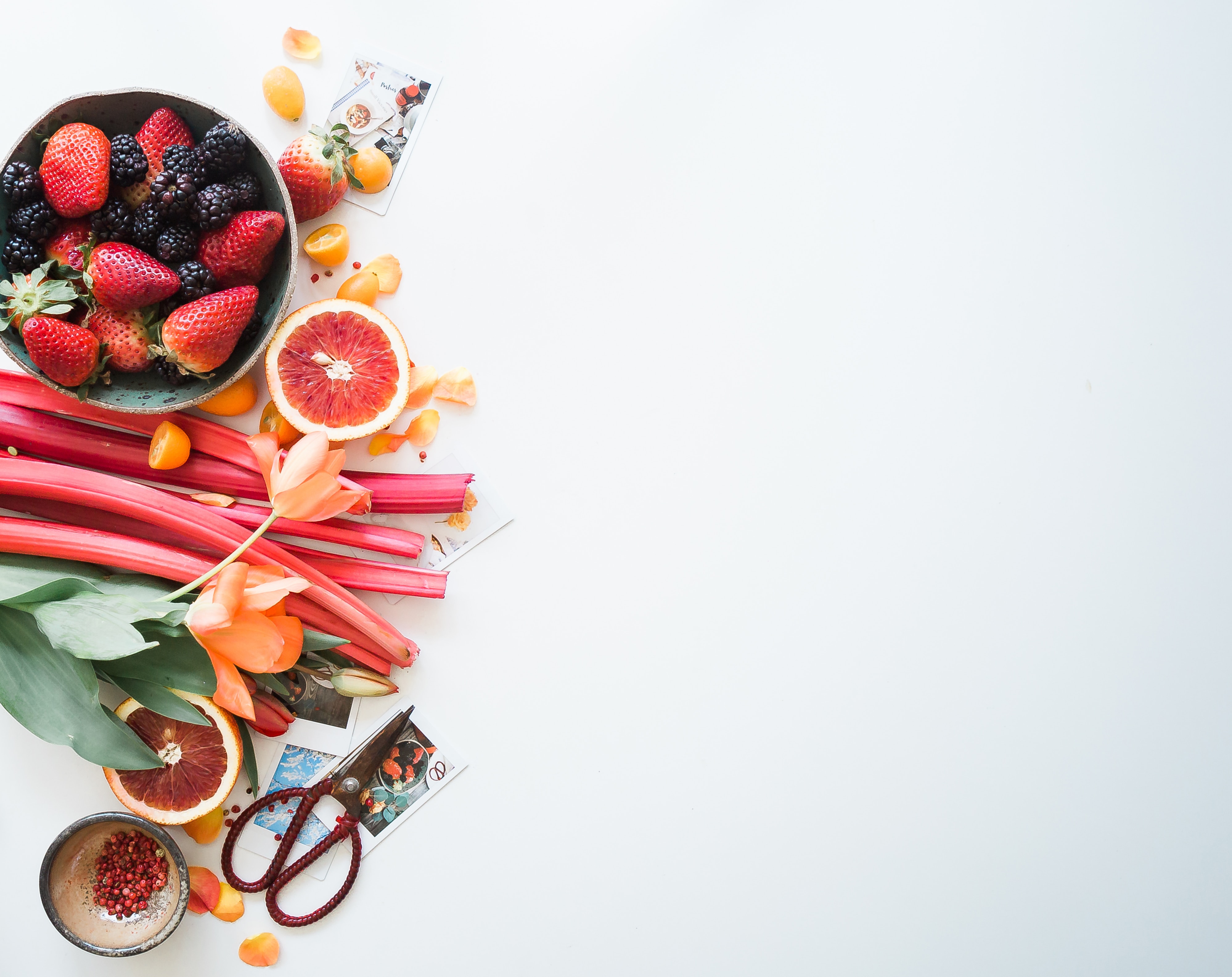 various fruit arranged in a line