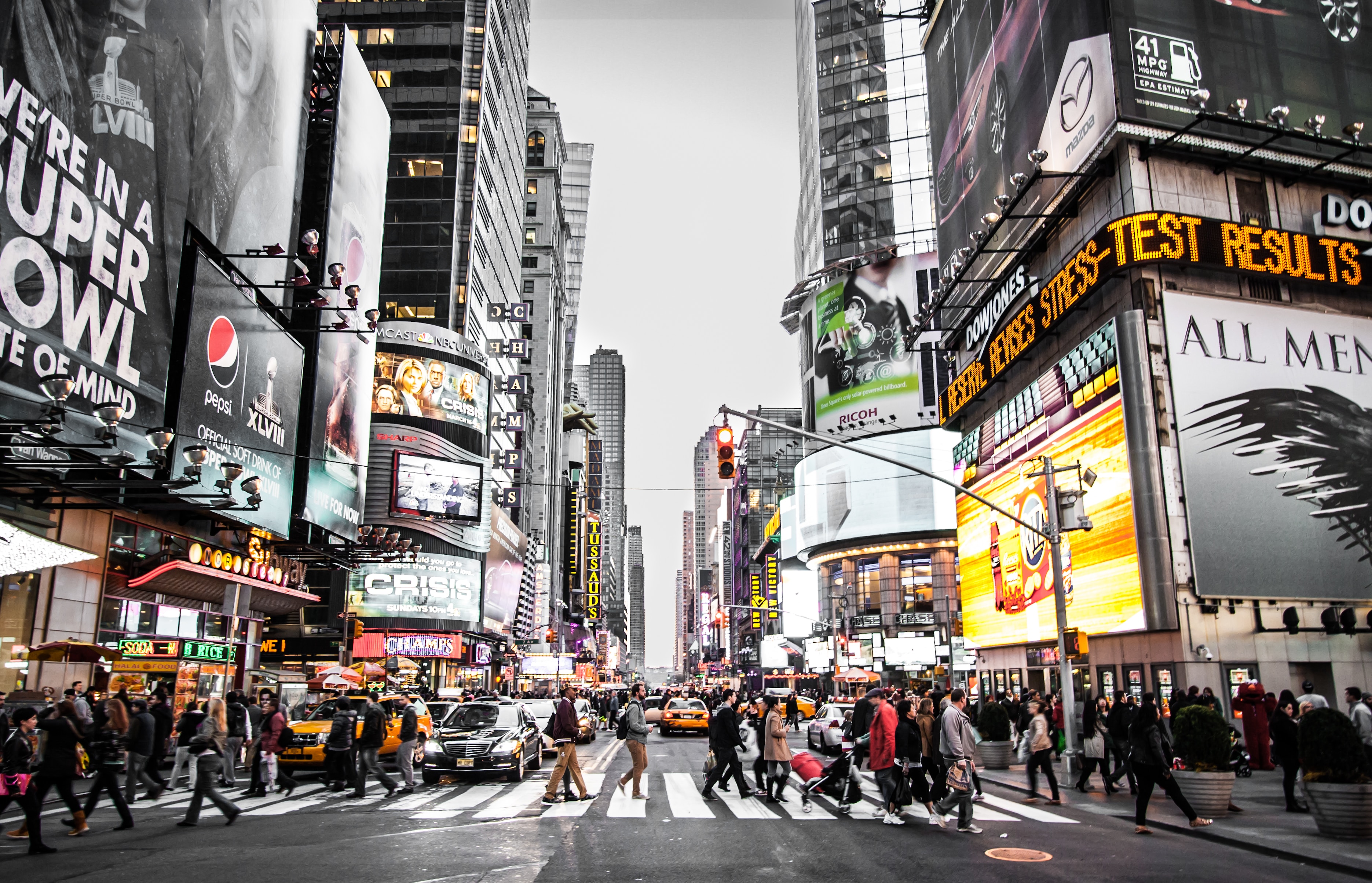 Advertisements in Time's Square in New York
