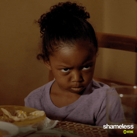 Jemma Ball from season 9, episode 10 of SHOWTIME's "Shameless" glares at the camera.
