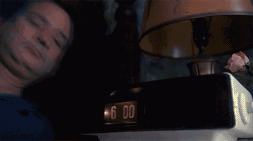 Somone smashing their alarm clock at 6 a.m.